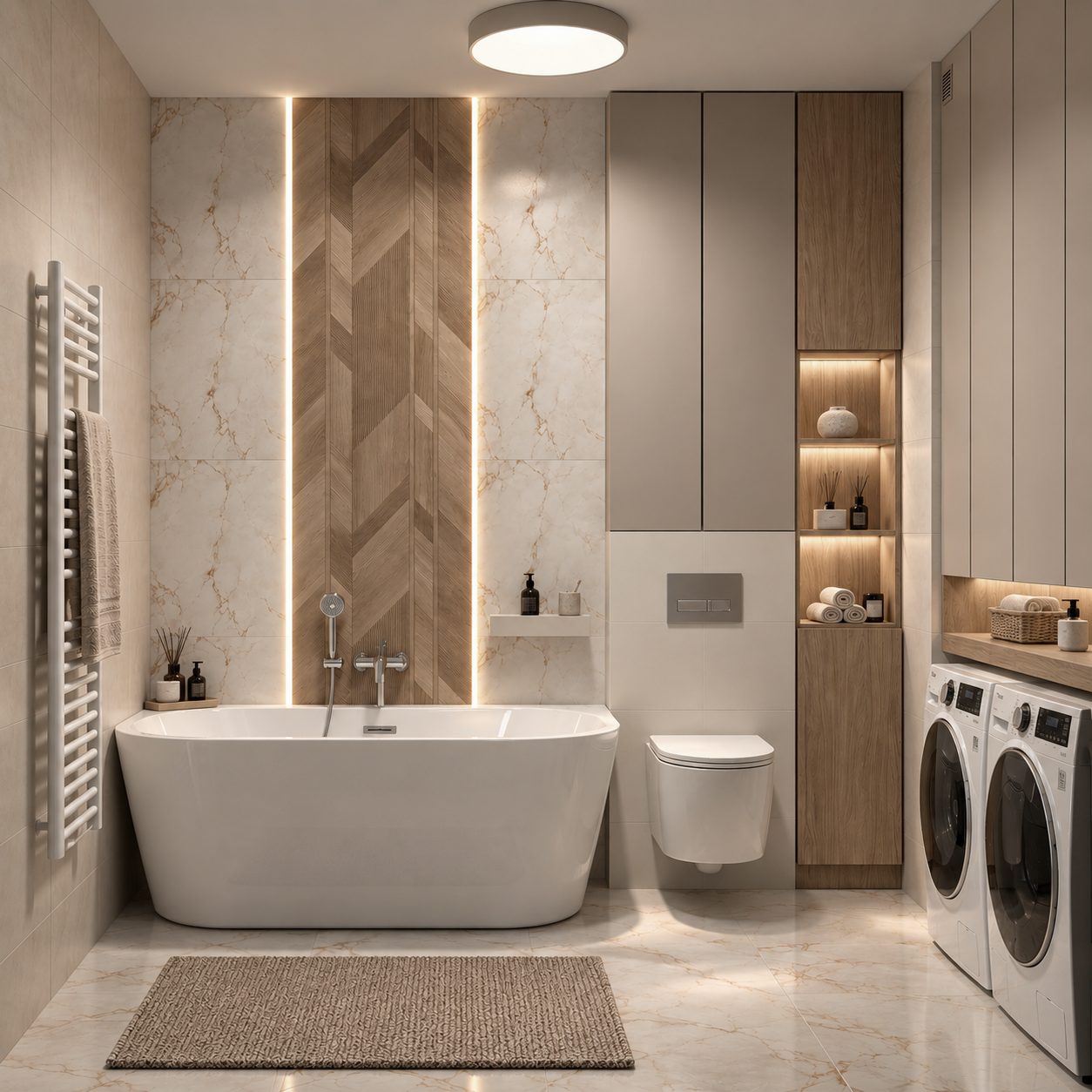 Luksusowa łazienka spa z pralnią